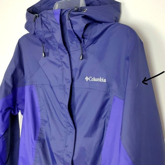 Columbia Waterproof Omnitech Rain Jacket. Size S. Purple/blue Full zip. Hood - Picture 12 of 12